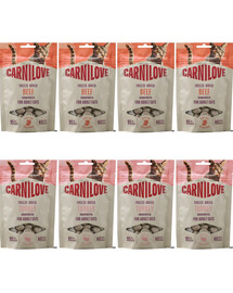 CARNILOVE Lyofilizovaný snack pro kočky s příchutí krůty a hovězího masa 8x40 g lyofilizované pamlsky pro kočky, směs příchutí krůty a hovězího masa