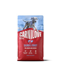CARNILOVE Active Dog Salmon & Turkey 4 kg Junior Large Breeds losos a krůta, pro rostoucí mladá velká plemena