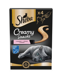SHEBA Creamy Snacks krémový pamlsek pro kočky s lososem 44x12g