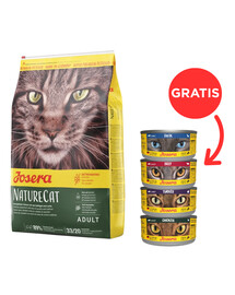 JOSERA Nature Cat Bezobilné krmivo pro kočky 10 kg + 4 konzervy ZDARMA