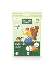 GREEN PETFOOD Denties with Tapioca 180 g veganský bezobilný pamlsek pro psy