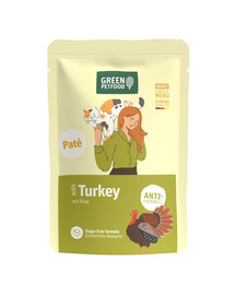 GREEN PETFOOD Cat Paté with Turkey 85 g s krůtím, paštika pro kočky