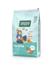 GREEN PETFOOD Sensitive with Insects 7,5 kg s hmyzem a kuřetem, snadno stravitelné krmivo pro kočky