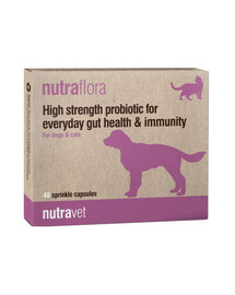NUTRAVET Nutraflora 48 probiotických kapslí podporující střeva a imunitu psů a koček