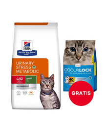 HILL'S Prescription Diet Feline Urinary Stress + Metabolic c/d Stress Multicare 8 kg + ZDARMA stelivo pro kočky 6 kg