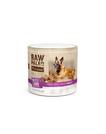 RAW PALEO Olympic Lamb Medium Large 90g jehněčí, hypoalergenní monoproteinová tréninková pochoutka pro psy