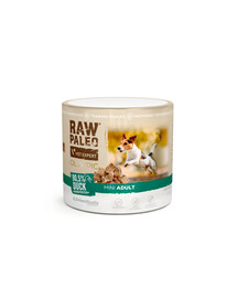 RAW PALEO Olympic Duck Mini 90g kachna, hypoalergenní monoproteinová tréninková pochoutka pro psy