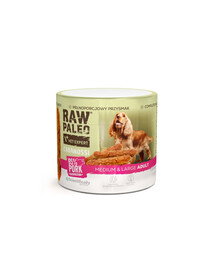 RAW PALEO Cabanossi Pork Medium Large 100g vepřové maso, polomokré kompletní krmivo ve formě klobásek pro psy