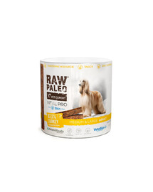 RAW PALEO Vital Pro Skin Coat Turkey Medium Large 100g monoproteinový funkční pamlsek pro kůži a srst psů