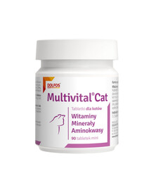 DOLFOS Multivital Cat 90 tabl mini sada vitamínů, aminokyselin (včetně taurinu) a minerálů pro všechna plemena a věkové skupiny koček