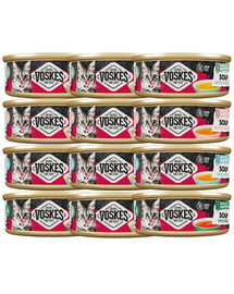 VOSKES Soup Mix příchutí 12x50 g polévka s hovězím, kuřecím, lososem a tuňákem pro kočky