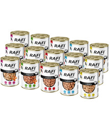 RAFI Classic Mix chutí v omáčce 15x1240 g konzervy pro psy všech plemen