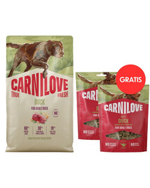 CARNILOVE True Fresh Dog Duck Adult 12 kg granule s čerstvou kachnou pro psy + CARNILOVE Dog Soft Snack Duck 2x200g ZDARMA