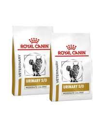 ROYAL CANIN Vet cat urinary S/O moderate calorie 2x7 kg suché krmivo se sníženým obsahem kalorií pro kočky s onemocněním dolních močových cest, které mají sklon k nadváze