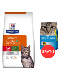 HILL'S Prescription Diet Feline c/d Urinary Stress + Metabolic 8 kg + ZDARMA stelivo pro kočky 6 kg