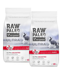RAW PALEO Ultra Beef Medium&Large Puppy 2x10kg pro štěňata středních a velkých plemen, hovězí