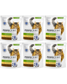PERFECT FIT Senior 7+ 6x750 g sucha karma pełnoporcjowa dla starszych kotów bogata w kurczaka