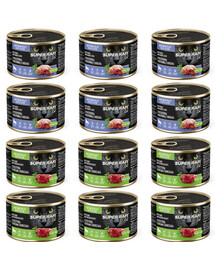 SUPER RAFI Cat Mix 2 příchutě 12x185g mokré krmivo pro kočky