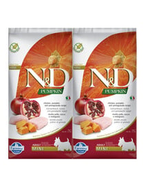 FARMINA N&D Pumpkin chicken&pomegranate adult mini 2x7 kg granule pro dospělé psy malých plemen