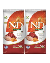FARMINA N&D Pumpkin Cat neutered quail & pomegranate 2x5 kg