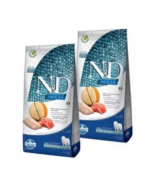 FARMINA N&D Ocean Dog Adult Giant Maxi losos, treska a meloun cantaloupe 2x12 kg losos, treska a meloun cantaloupe