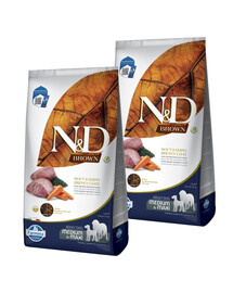 FARMINA N&D Brown Dog Adult Medium Maxi Jehněčí, spirulina, mrkev 2×7 kg