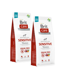 BRIT Care Dog Grain-free Sensitive Venison s jelením masem a bramborami 2x12 kg