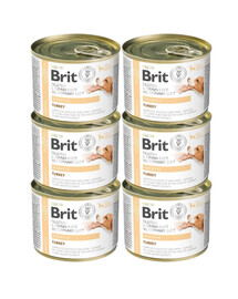 BRIT Veterinary Diet Grain Free Hepatic 6x200 g krůtí s hráškem pro psy s onemocněním jater