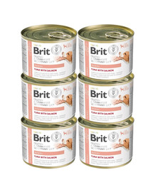 BRIT Veterinary Diet Grain Free Renal 6x200g tuňák a losos pro psy s renálním selháním