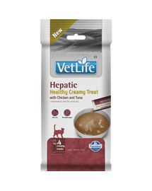 FARMINA Vet Life Cat Hepatic Creamy 60 g z kurczakiem i tuńczykiem, kremowy przysmak wspierający pracę wątroby