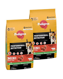 PEDIGREE Professional Nutrition Adult Mini s hovězím masem a zeleninou 2 x 12 kg pro psy malých plemen