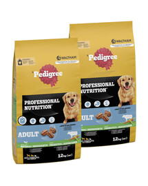 PEDIGREE Professional Nutrition Adult s hovězím masem a zeleninou 2 x 12 kg pro velké a středně velké psy