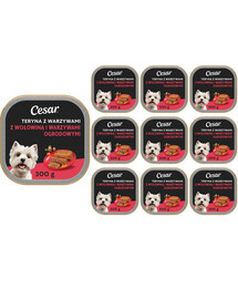CESAR se zeleninou 10x300 g krmivo pro psy s hovězím masem a zeleninou