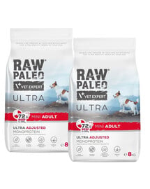 RAW PALEO Ultra Beef Mini Adult 2x8kg pro dospělé psy malých plemen hovězí
