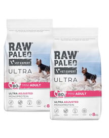 RAW PALEO Ultra Pork Mini Adult 2x8kg pro dospělé psy malých plemen vepřové