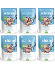 SCHESIR Tuňák s mořským vlkem v želé pro kočky 6x85 g