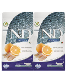 FARMINA N&D Ocean Cat Adult herring and orange 2x5 kg krmivo pro kočky se sleděmi