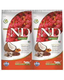 FARMINA N&D Quinoa Cat Skin&Coat Herring 2x5 kg krmivo pro dospělé kočky se sleděmi