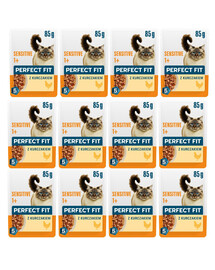 PERFECT FIT Sensitive 1+ s kuřetem 12x85g krmivo pro dospělé kočky s přecitlivělostí na krmivo