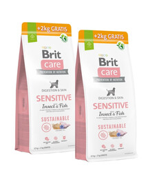 BRIT Care Sustainable Sensitive Insect Fish pro dospělé psy s hmyzem a rybami 2x12+2 kg ZDARMA