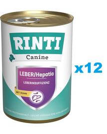 RINTI Canine Liver/Hepatic Chicken z kurczakiem 12x400 g