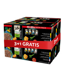 SHEBA Nature’s Collection 4 x 40x85 g Wybór Smaków w sosie mokra karma pełnoporcjowa dla dorosłych kotów 3+1 GRATIS