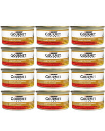GOURMET Gold Mix z wołowiną i kurczakiem dla kota 12x85 g