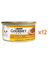 GOURMET Gold Sauce Delights z kurczakiem 12x85 g mokra karma dla kotów
