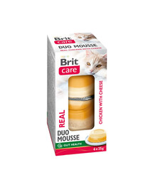BRIT Care Cat Double Layer Mousse Real Chicken with Cheese 6x25 g kuřecí a sýrová pěna pro kočky
