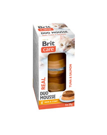 BRIT Care Cat Double Layer Mousse Real Tuna with Salmon 6x25 g pěna s tuňákem a lososem pro kočky
