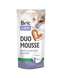 BRIT Care Cat Creamy Duo Mousse Chicken and Duck 4x14 g krémový kuřecí a kachní pamlsek pro kočky