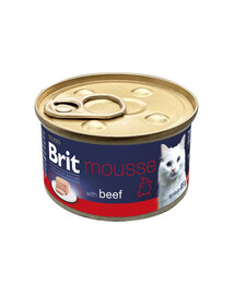BRIT Premium by Nature Cat Mousse with Beef 85 g pěna s hovězím masem, mokré krmivo pro kočky