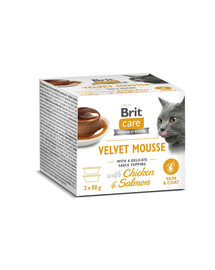 BRIT Care Cat Velvet Mousse Chicken and Salmon 2x80 g mus z kurczakiem i łososiem, mokra karma dla kotów