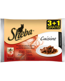 SHEBA Cuisine masové menu 4 x 0.085 kg